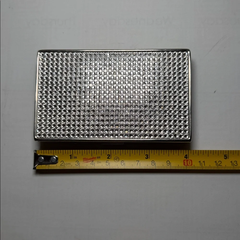 Silver Rhinestone Card or Cigarettes Holder Case